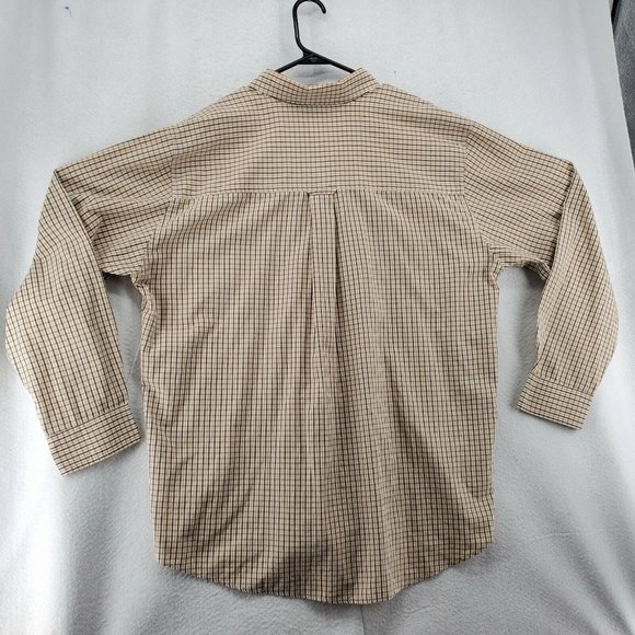 Chaps Shirt Men's Casual Button Up Long Sleeve Collared Plaid White Extra Large - Picture 9 of 11